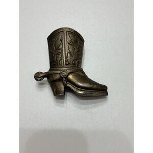 VINTAGE COWBOY BOOT TABLE LIGHTER HOLDER MADE IN JAPAN WESTERN SPURS SILVER TONE